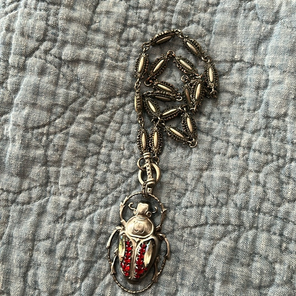 Scarab Pendent with Brighton Style Chain - Picture 4 of 5